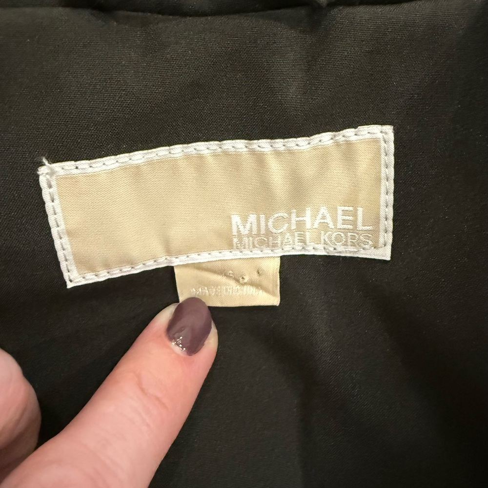 MICHAEL KORS - Women's Green Asymmetric Belted Jacket - Size XS - Picture 5 of 10
